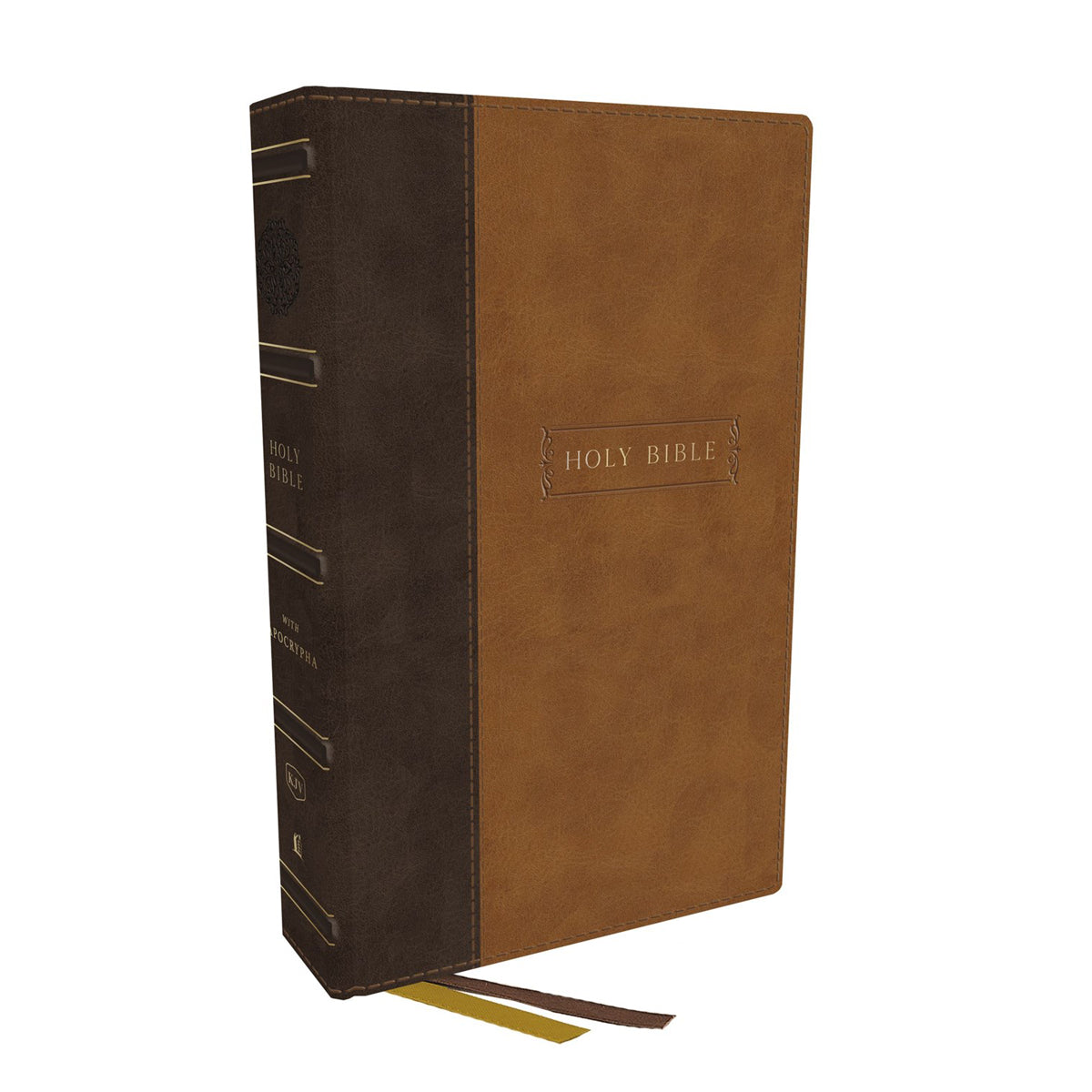 KJV Center-Column Reference Bible Apocrypha Red Letter Brown (Imitation Leather)