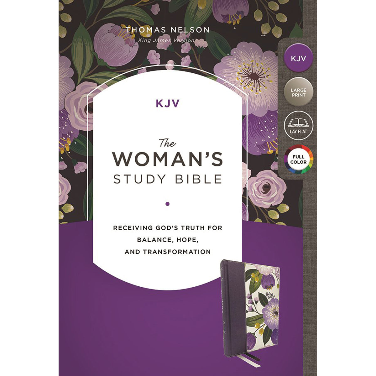 KJV Woman's Study Bible Cloth Purple Floral Comfort Print (Hardcover)