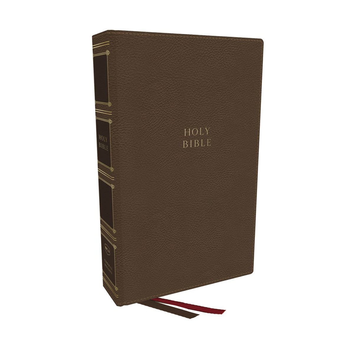 NKJV Compact Center-Column Reference Bible Brown Comfort Print (Imitation Leather)