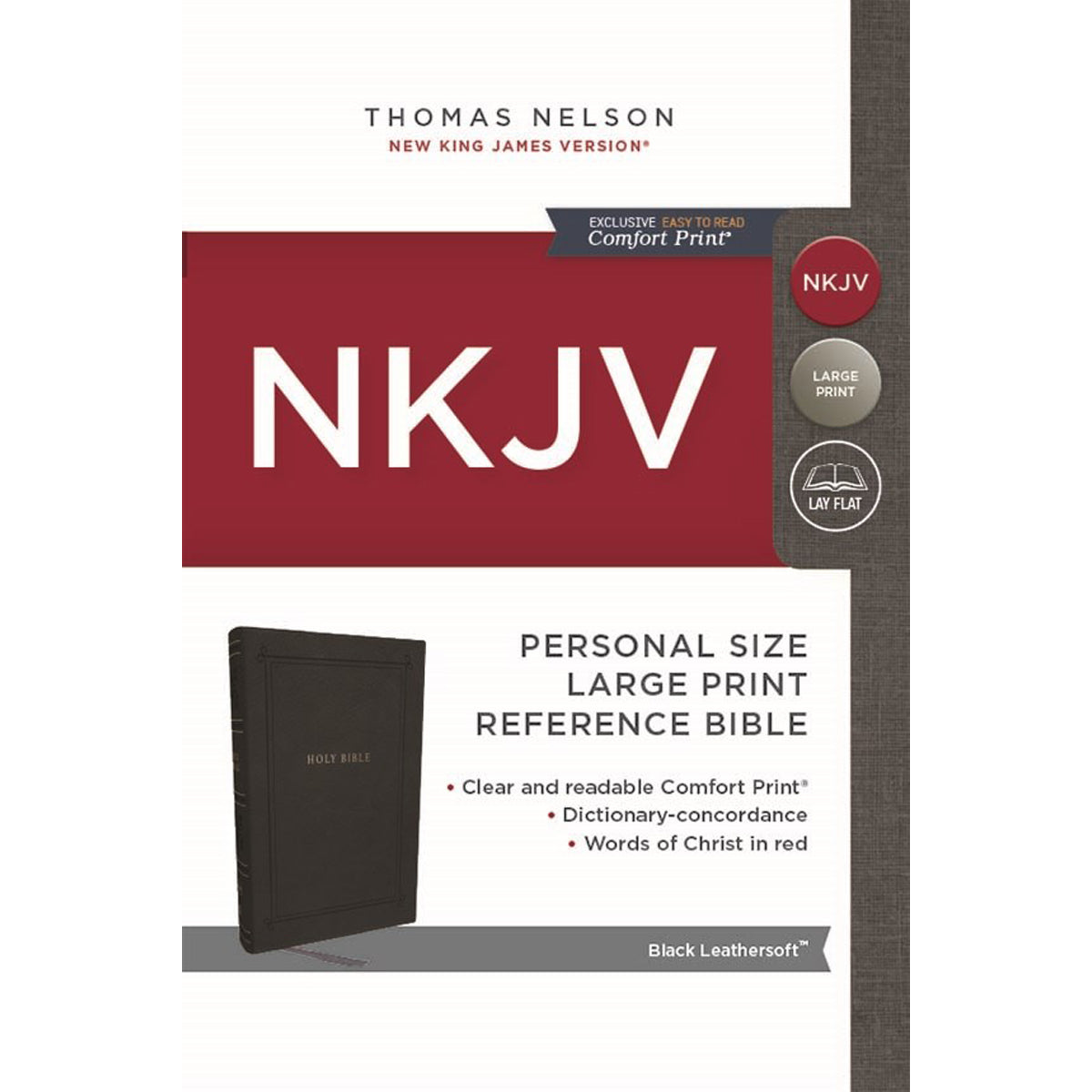 NKJV Black Imitation Leather Personal Size Reference Bible Large Comfort Print