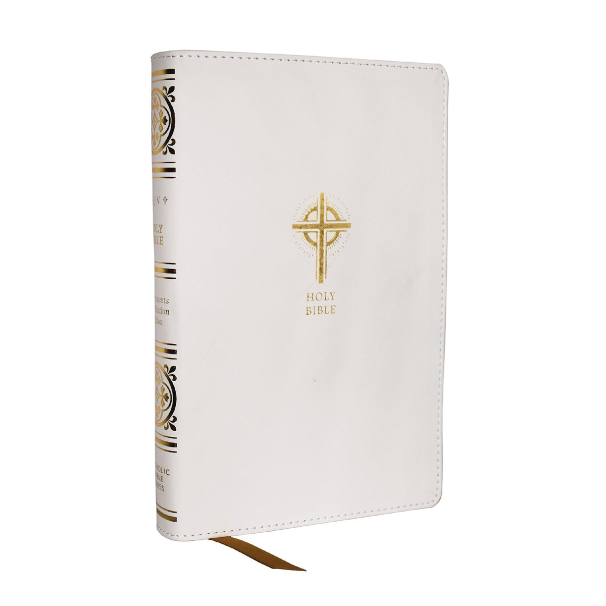 NRSVCE White Imitation Leather Sacraments of Initiation Catholic Bible Comfort Print