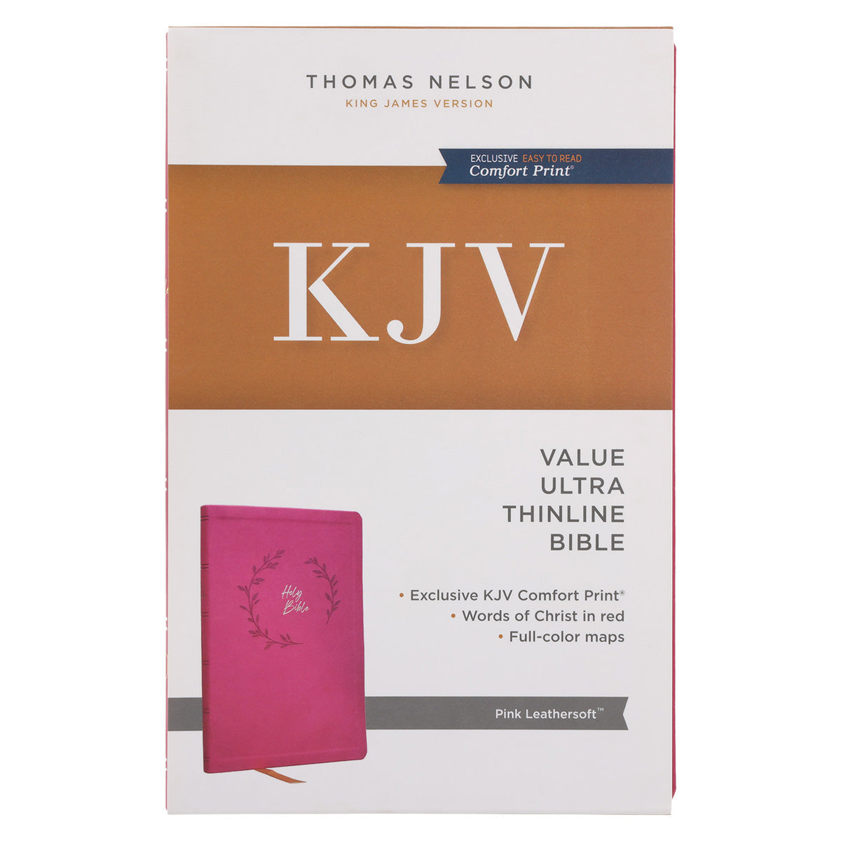 KJV Pink Imitation Leather Value Ultra Thinline Bible Comfort Print