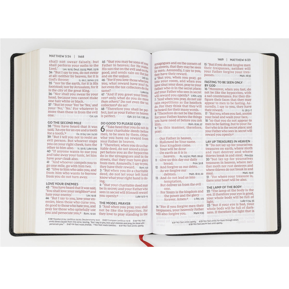 NKJV Black Imitation Leather End-of-Verse Reference Bible Comfort Giant Print