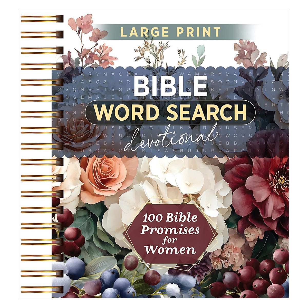 100 Bible Promises for Women - Bible Word Search Devotional Large Print (Spiral-Bound)