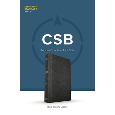 CSB Black Genuine Leather Personal Size Bible Giant Print