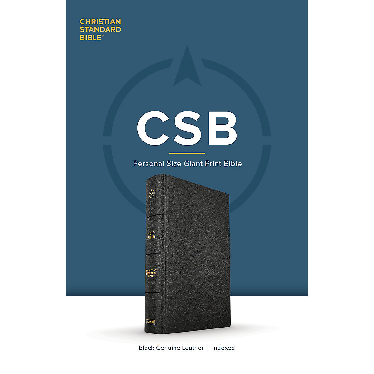 CSB Black Genuine Leather Personal Size Bible Giant Print Indexed