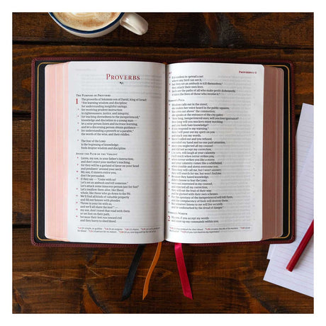 CSB Marbled Burgundy Genuine Leather Single-Column Personal Size Handcrafted Bible