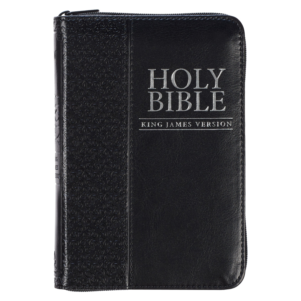 KJV Black Faux Leather Mini Pocket Edition Bible Red Letter With Zip