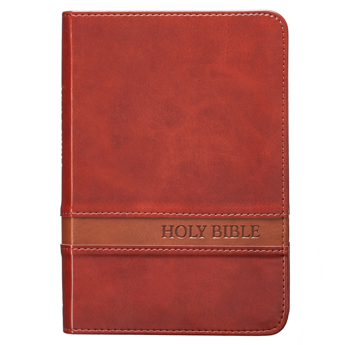 KJV Brown Faux Leather Compact Bible Large Print Red Letter