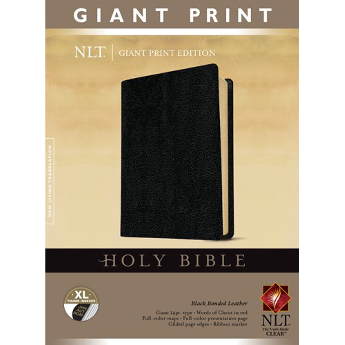 NLT Holy Bible Giant Print With Sleeve Black (Bonded Leather)