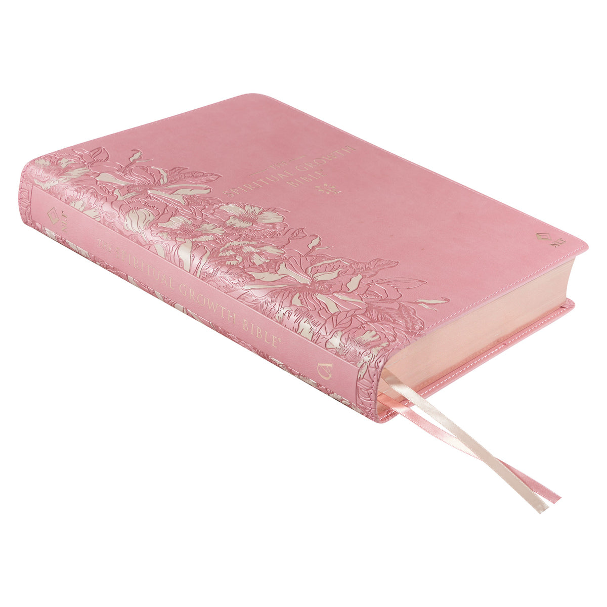 NLT Pink Faux Leather Thumb Indexed Spiritual Growth Bible