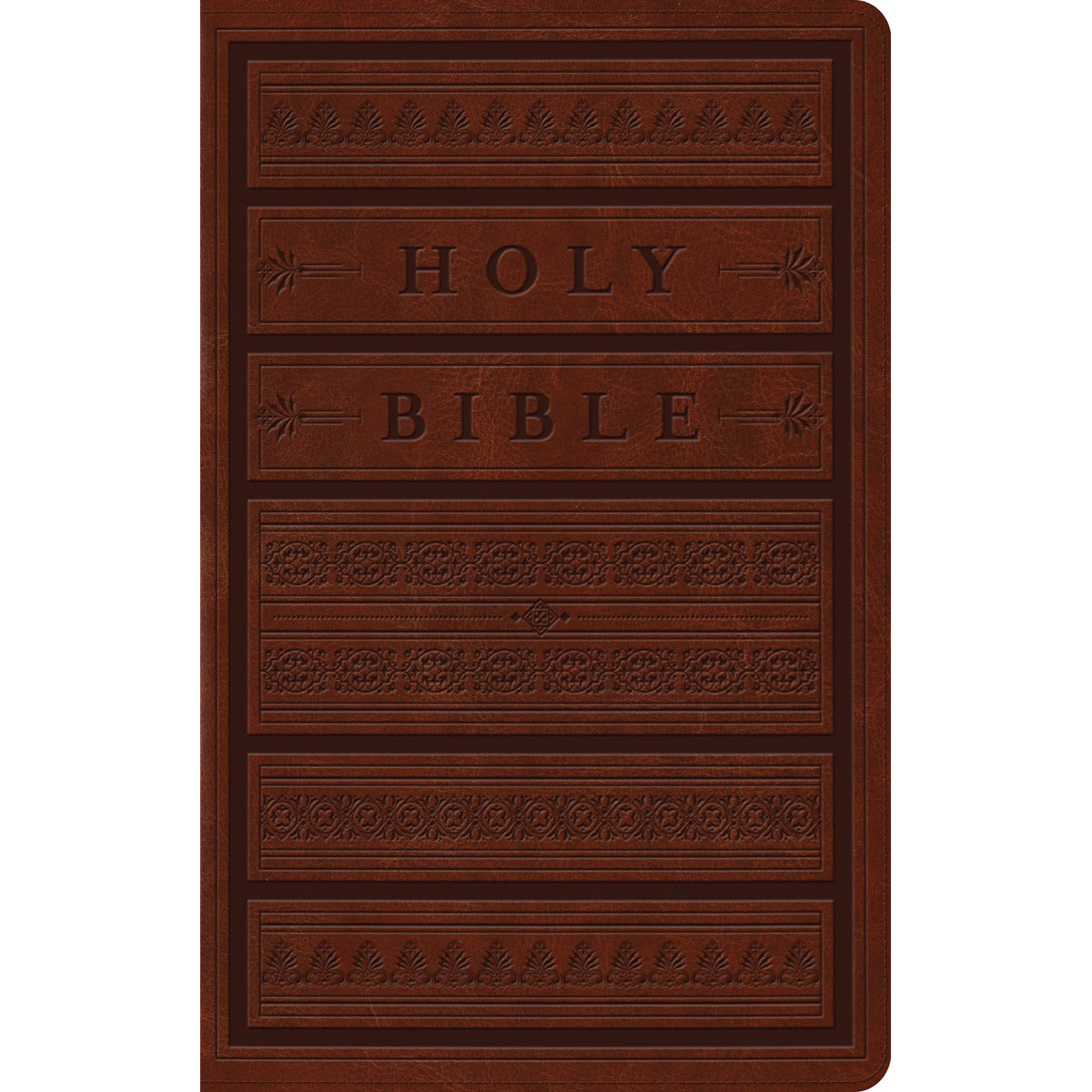 ESV Brown Engraved Mantel Design Imitation Leather Personal Size Bible Large Print