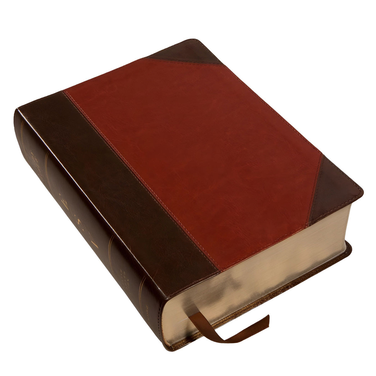 ESV Study Bible Large Print (Trutone Brown / Cordovan Portfolio Design)(Imitation Leather)