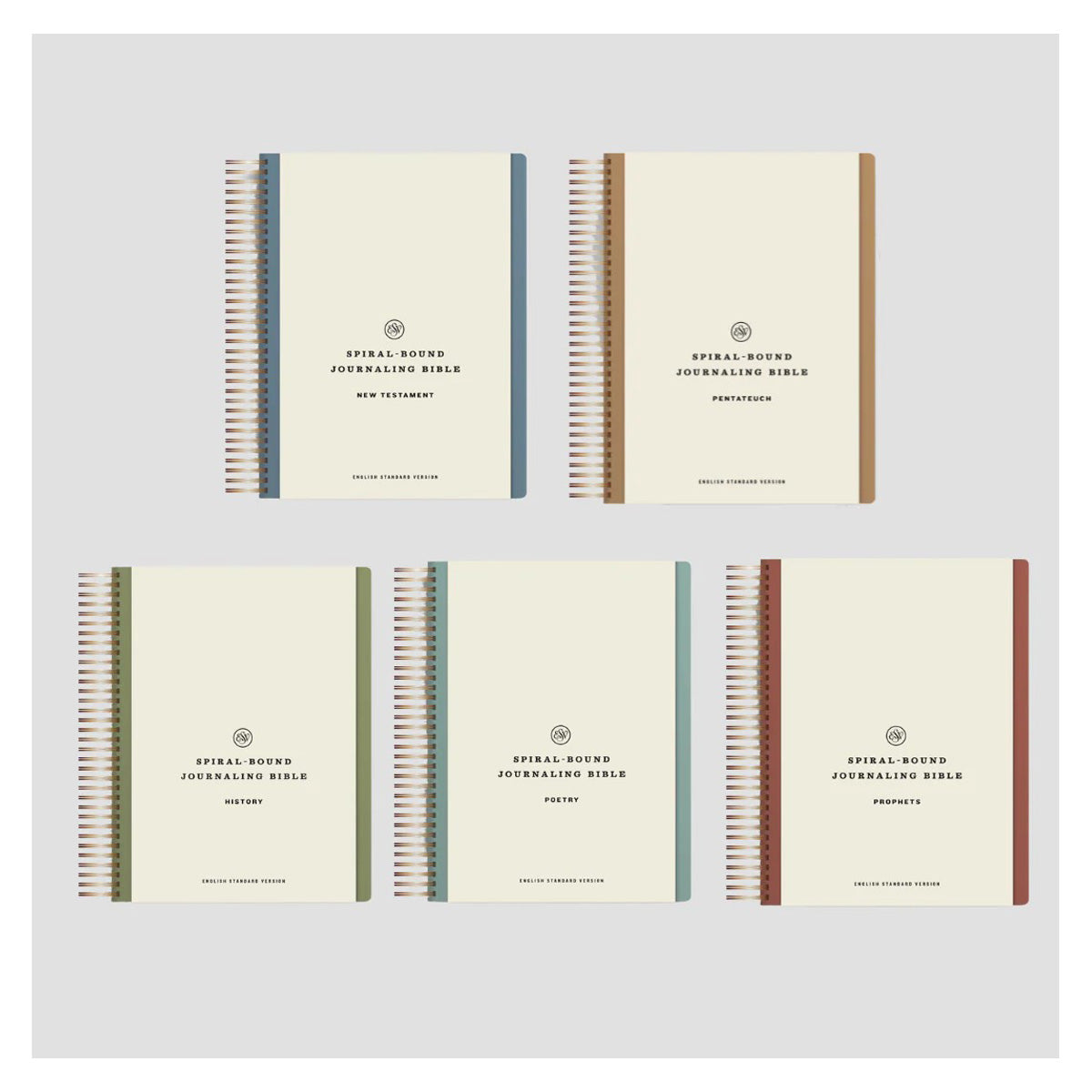 ESV Hardcover Five-Volume Set Spiral-Bound Journaling Bible