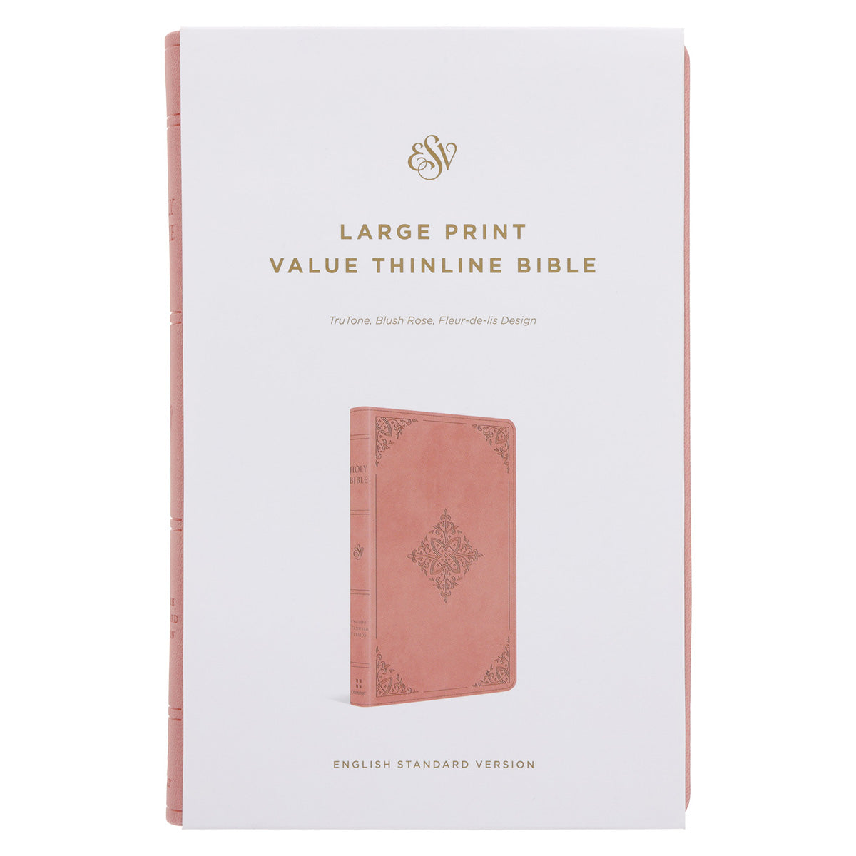 ESV Blush Rose Fleur-de-lis Design Imitation Leather Value Thinline Bible Large Print
