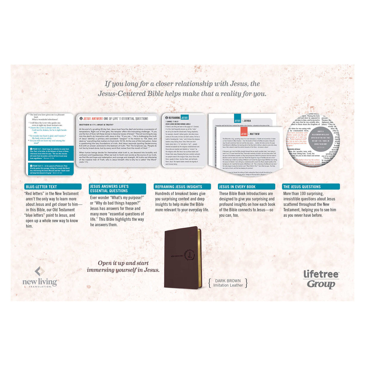 NLT Dark Brown Imitation Leather Jesus-Centered Bible