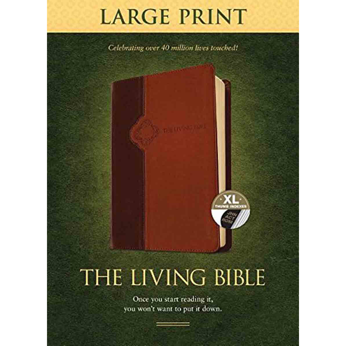 The Living Bible Large Print Edition Brown / Tan (Imitation Leather)