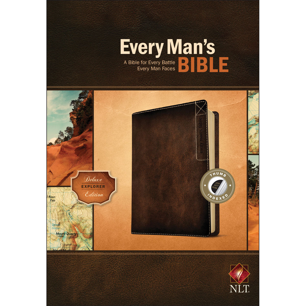 NLT Every Mans Bible Deluxed Explorer Indexed Brown (Imitation Leather)