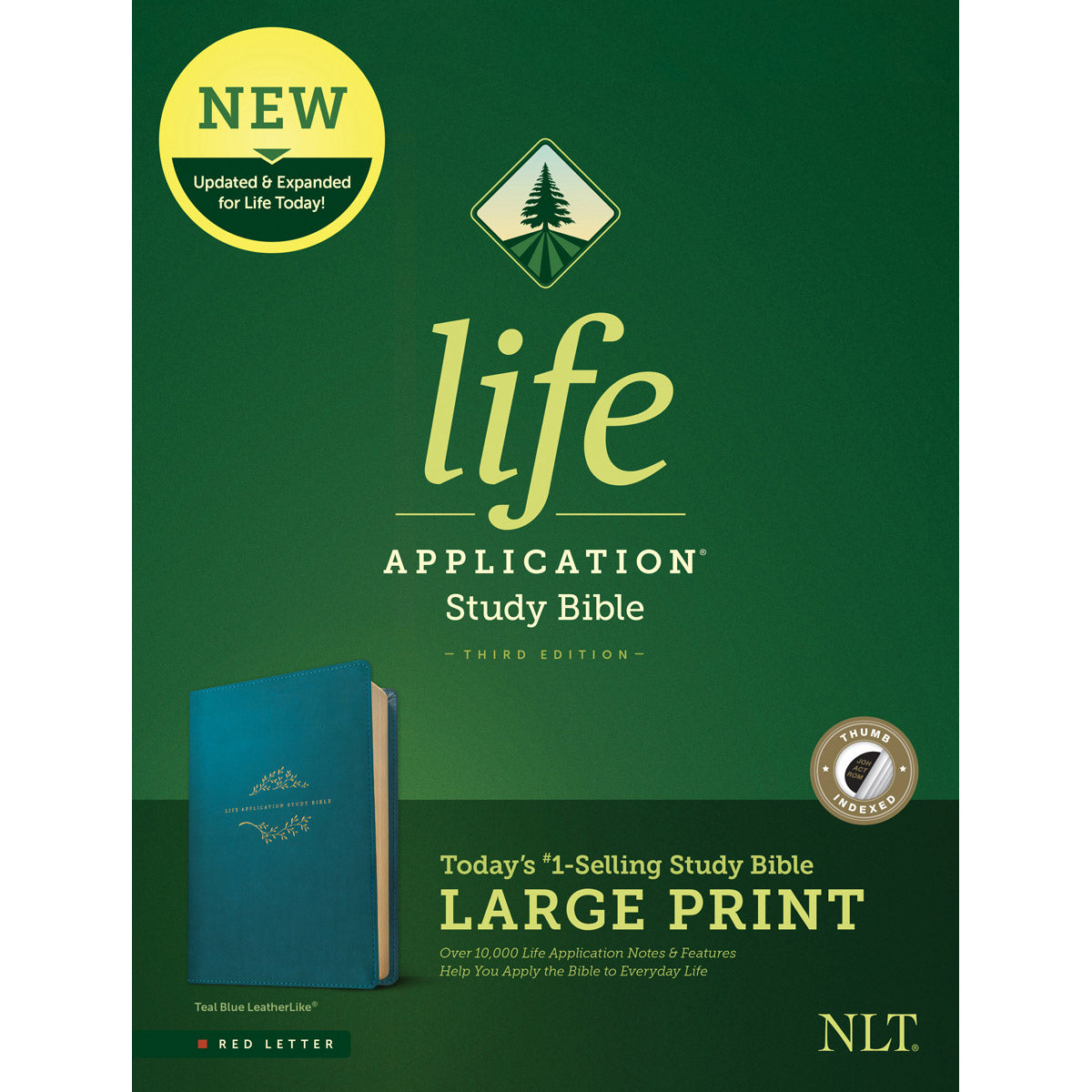 NLT Life Application Study Bible 3rd Edition Large Print Index Teal (Imitation Leather)