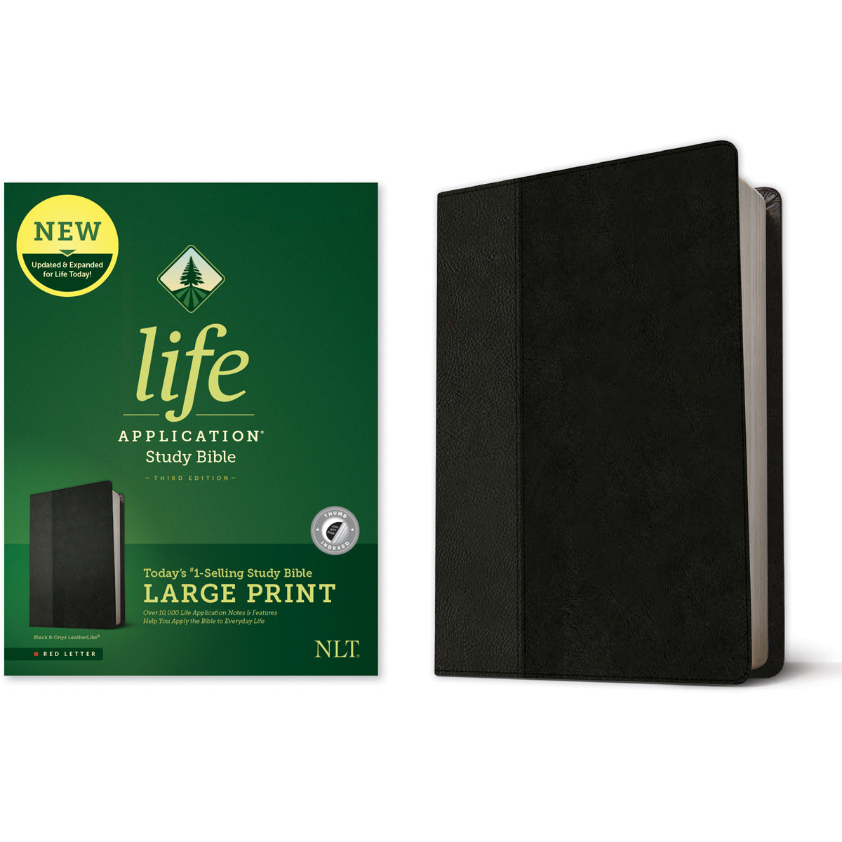 NLT Life Application Study Bible 3rd Edition Large Print Index Black (Imitation Leather)