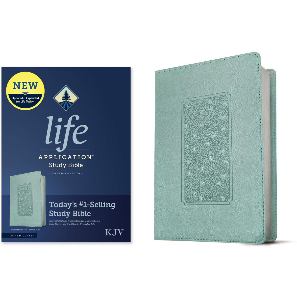 KJV Life Application Study Bible, Third Edition, Red Letter, Floral Frame Teal (Imitation Leather)