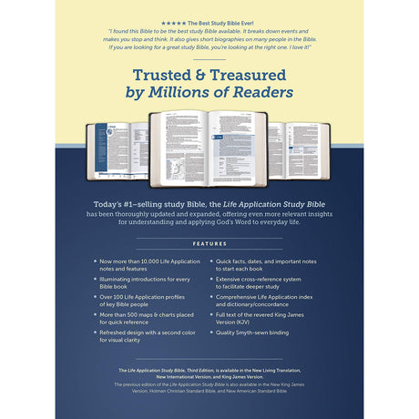KJV Life Application Study Bible, Third Ed, Red Letter, Index, Floral Frame Teal (Imitation Leather)