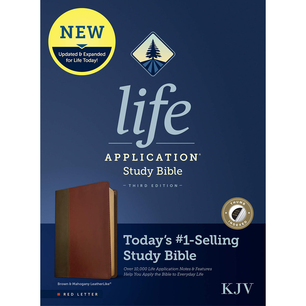 KJV Life Application Study Bible, Third Ed, Red Letter, Index, Brown / Mahogany (Imitation Leather)