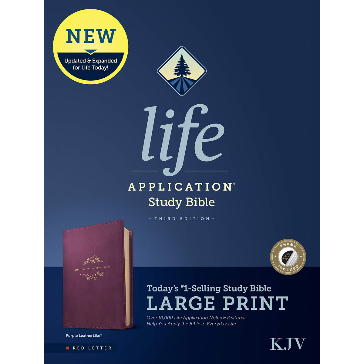 KJV Life Application Study Bible, 3rd Ed, Large Print, Red Letter, Indx, Purple (Imitation Leather)