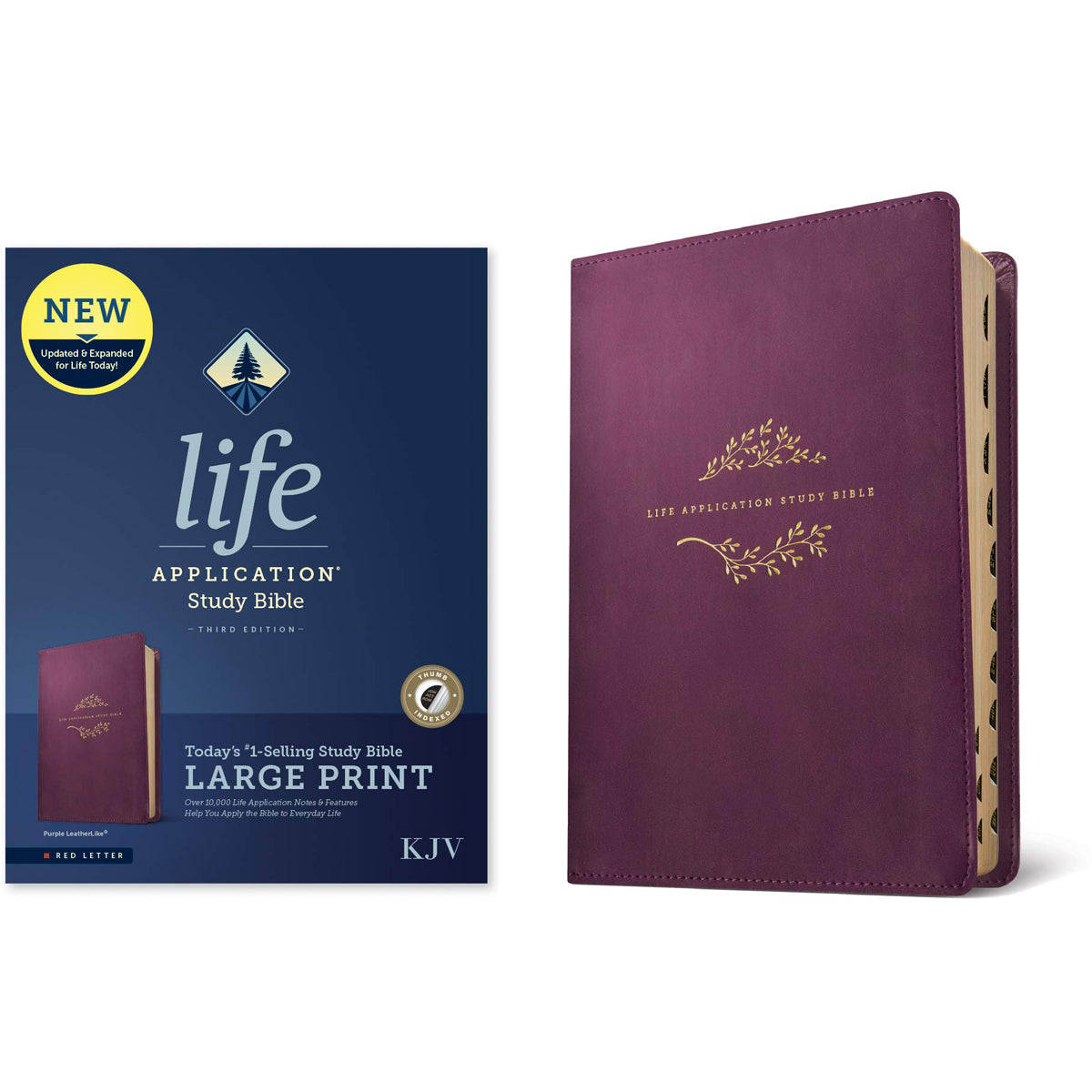 KJV Life Application Study Bible, 3rd Ed, Large Print, Red Letter, Indx, Purple (Imitation Leather)