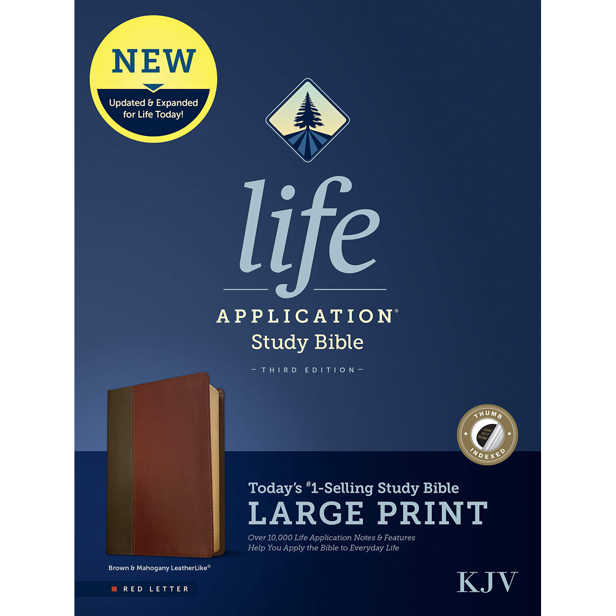 KJV Life Application Study Bible, Third Ed, Large Print, Red Letter, Indx, Brown (Imitation leather)