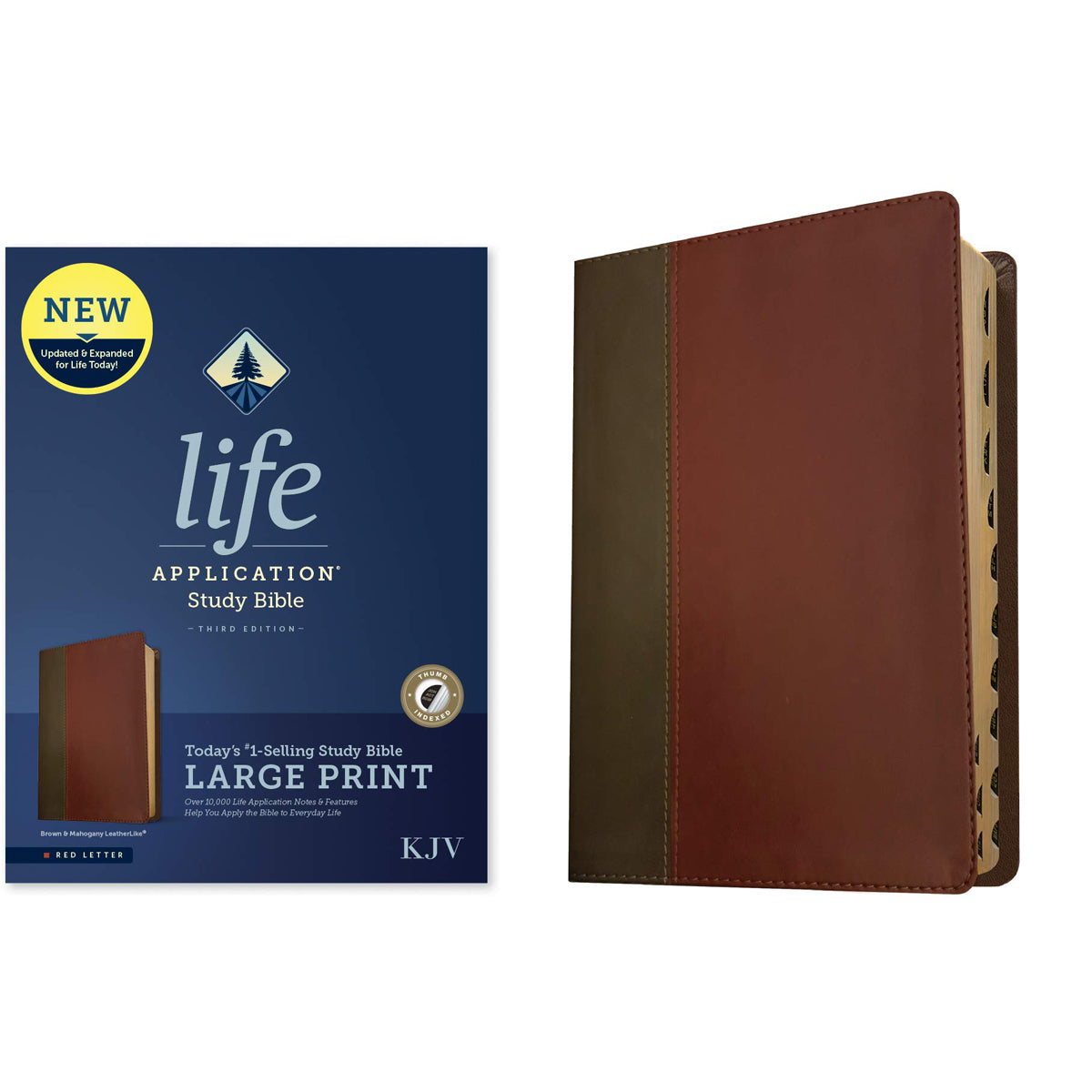 KJV Life Application Study Bible, Third Ed, Large Print, Red Letter, Indx, Brown (Imitation leather)