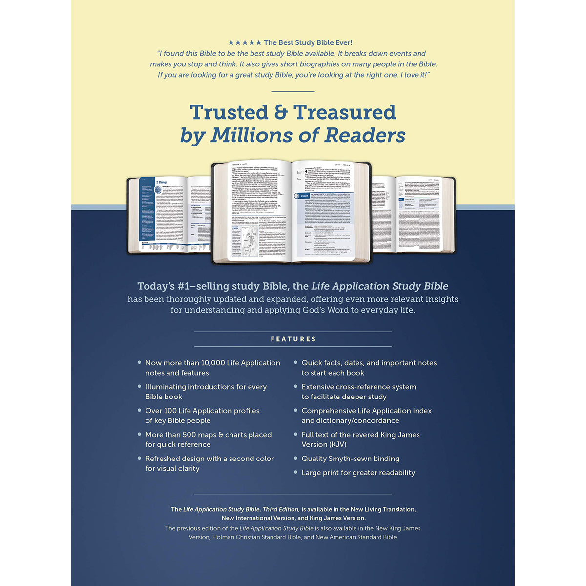 KJV Life Application Study Bible, Third Edition, Large Print, Red Letter, Black (Bonded Leather)