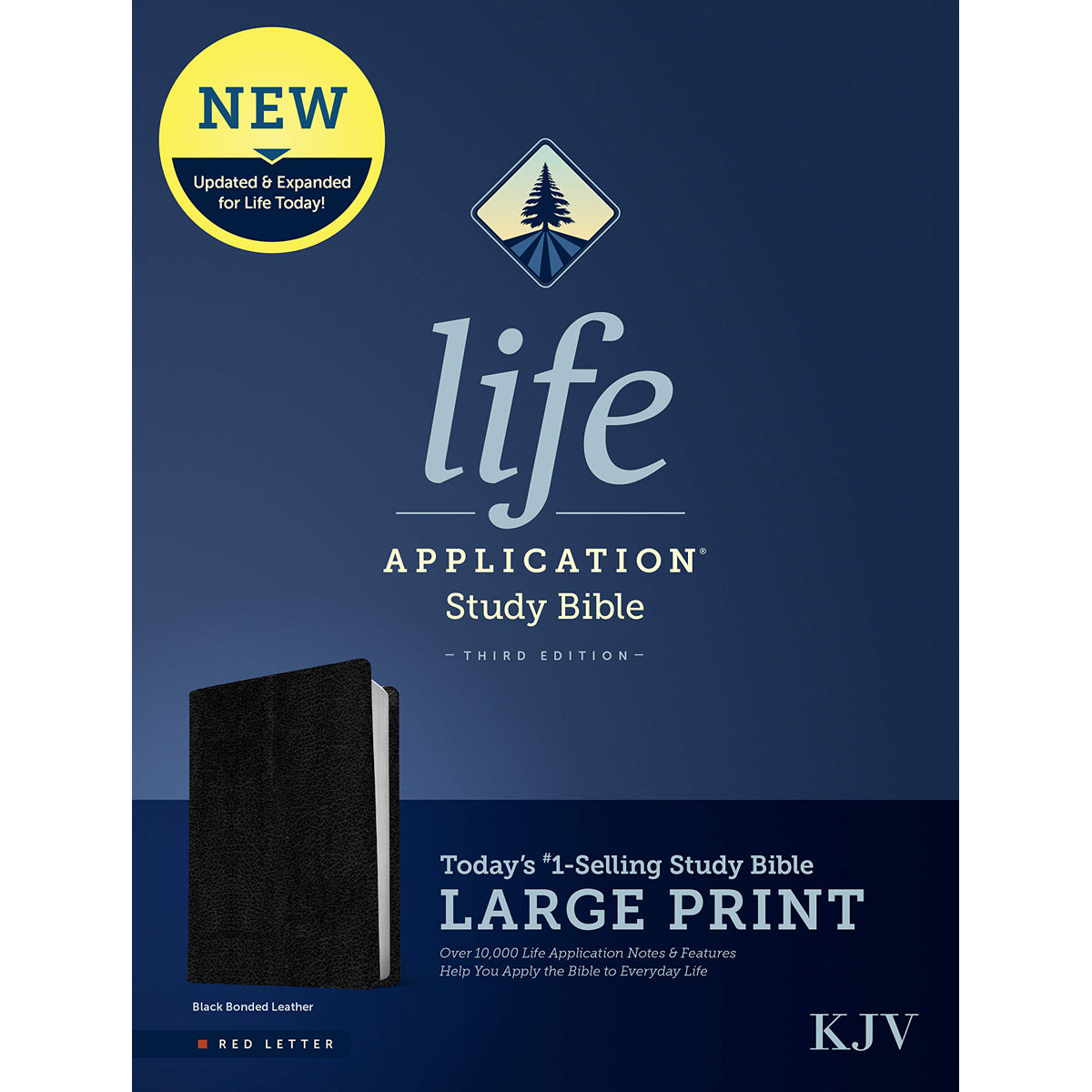 KJV Life Application Study Bible, Third Edition, Large Print, Red Letter, Black (Bonded Leather)