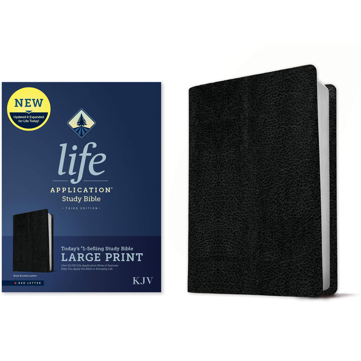 KJV Life Application Study Bible, Third Edition, Large Print, Red Letter, Black (Bonded Leather)