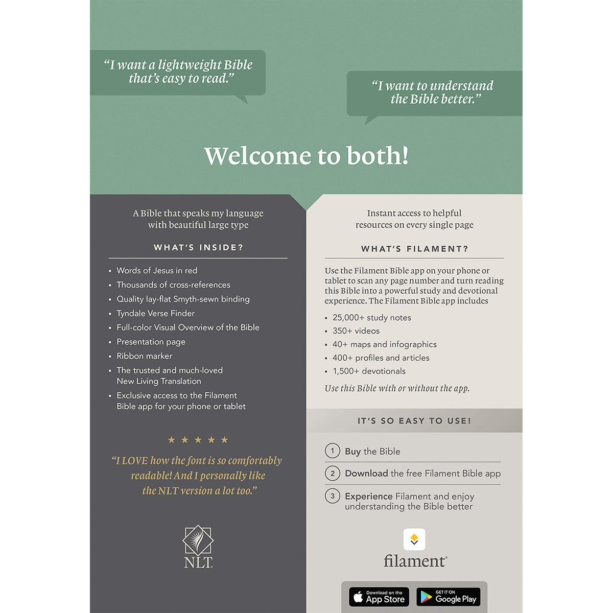 NLT Filament Thinline Reference Bible Large Print Red Letter Floral Leaf Teal (Imitation Leather)