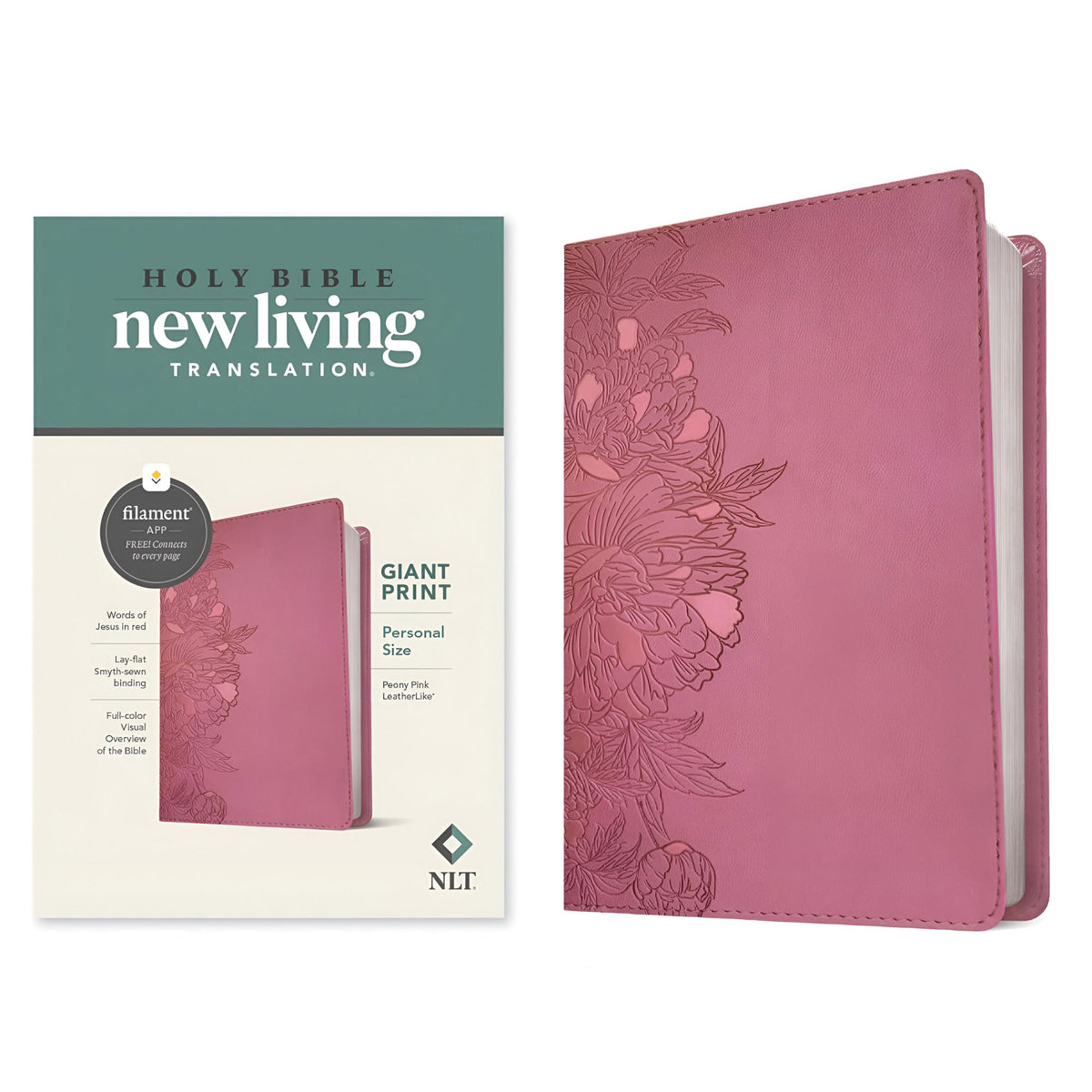 NLT Pink Imitation Leather Personal Size Filament Bible Giant Print