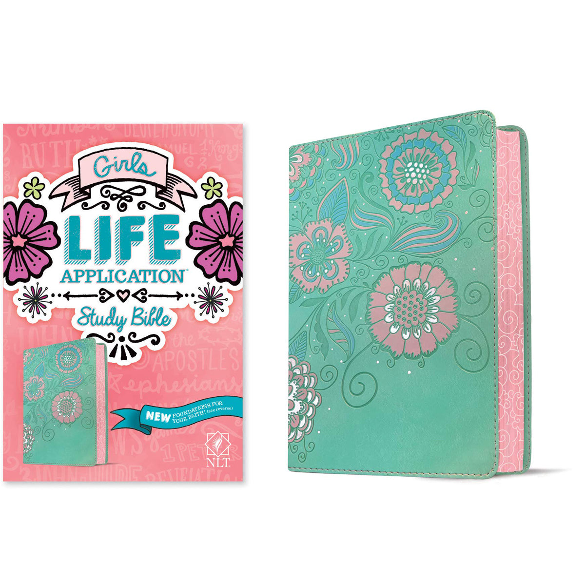 NLT Girls Life Application Study Bible Teal / Pink(Imitation Leather)