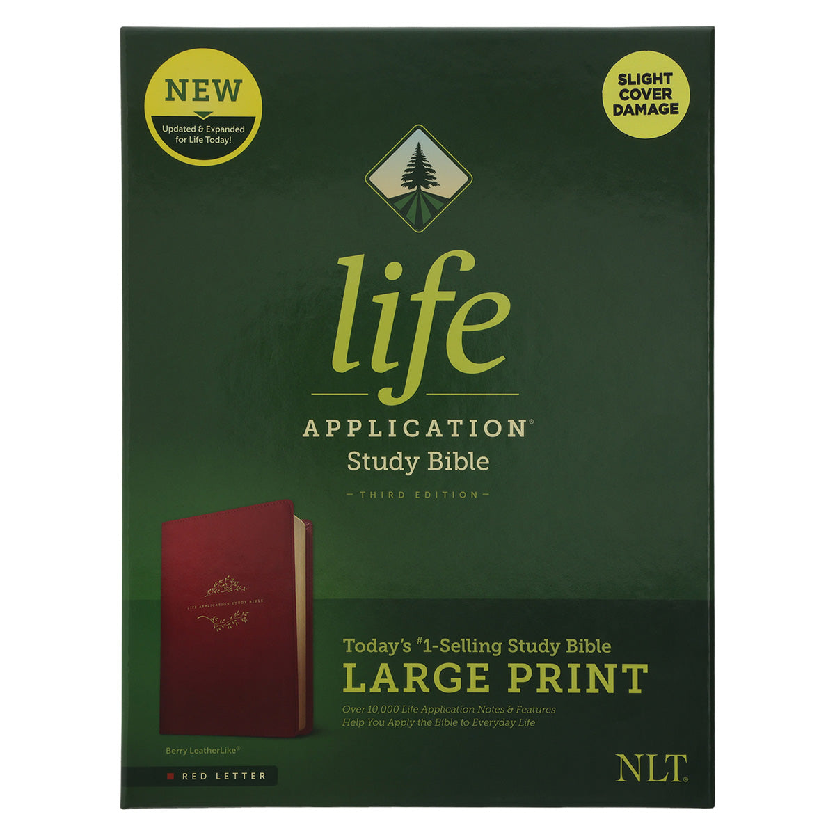 NLT Life Application Study Bible, Third Edition Large Print Red Letter Berry (Imitation Leather)
