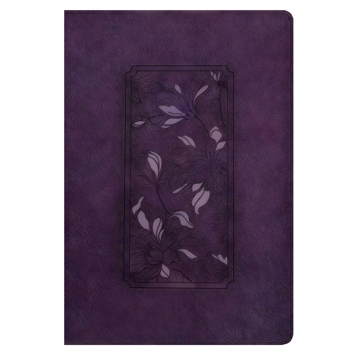 KJV Floral Frame Purple Imitation Leather Filament Thinline Ref Bible Large Print Red Letter
