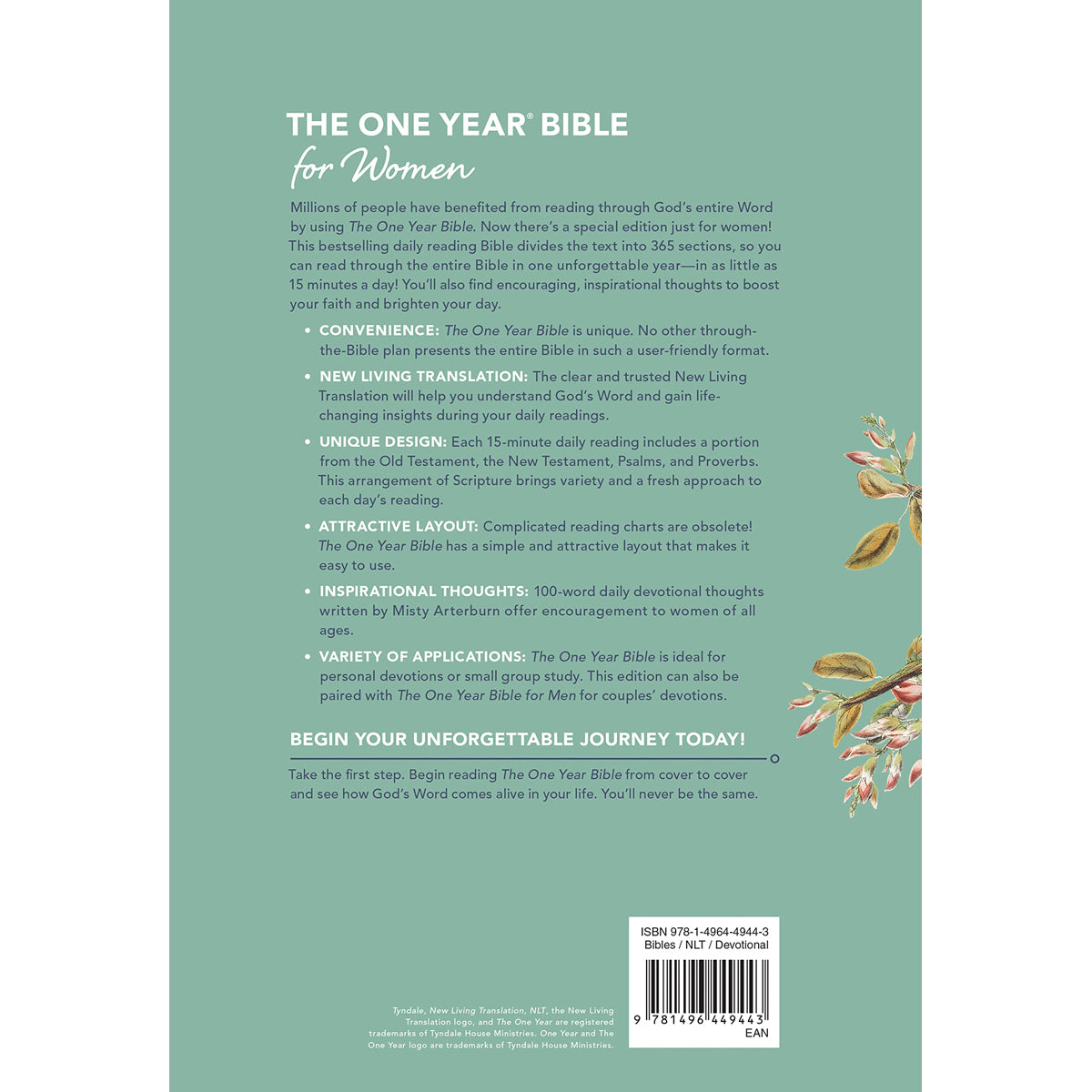 NLT The One Year Bible For Women (Hardcover)