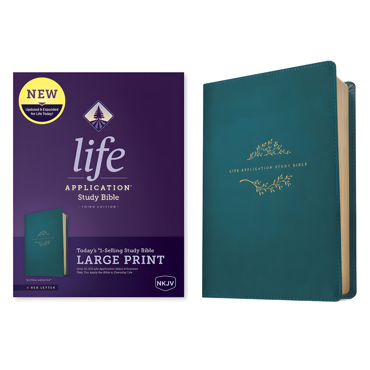 NKJV Life Application Study Bible, Third Ed, Large Print, Red Letter, Teal Blue (Immitation Leather)