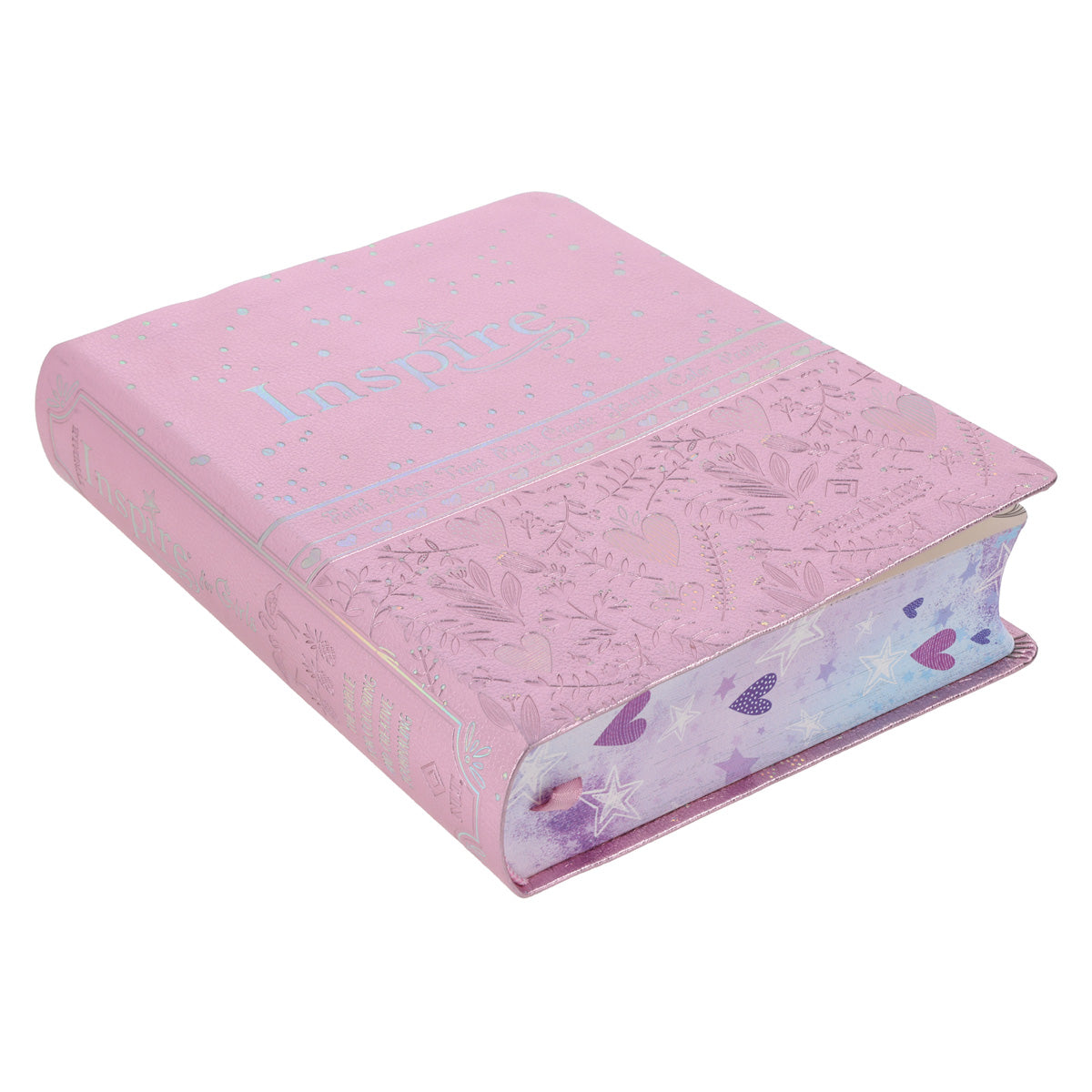 NLT Pink Hardcover Faux Leather Inspire Bible For Girls