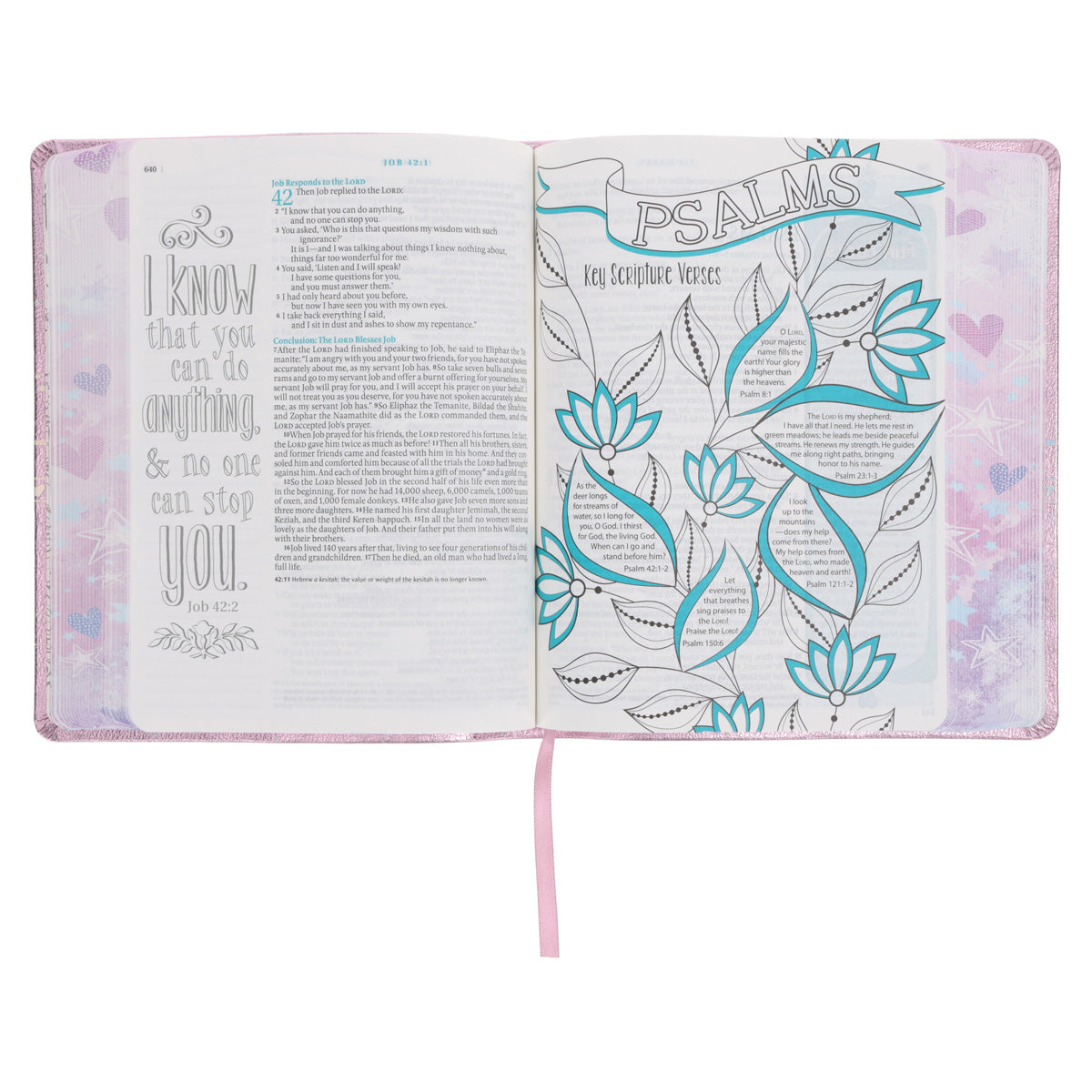 NLT Pink Hardcover Faux Leather Inspire Bible For Girls