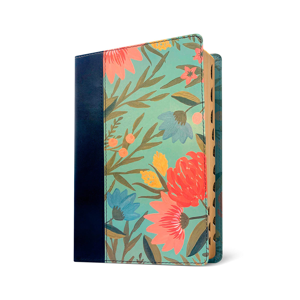 NLT Life Application Study Bible, Third Edition, Red Letter, Index, Floral Teal (Imitation Leather)