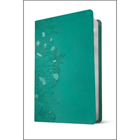 NLT Filament Bible Super Giant Print Red Letter Peony Rich Teal (Imitation Leather)