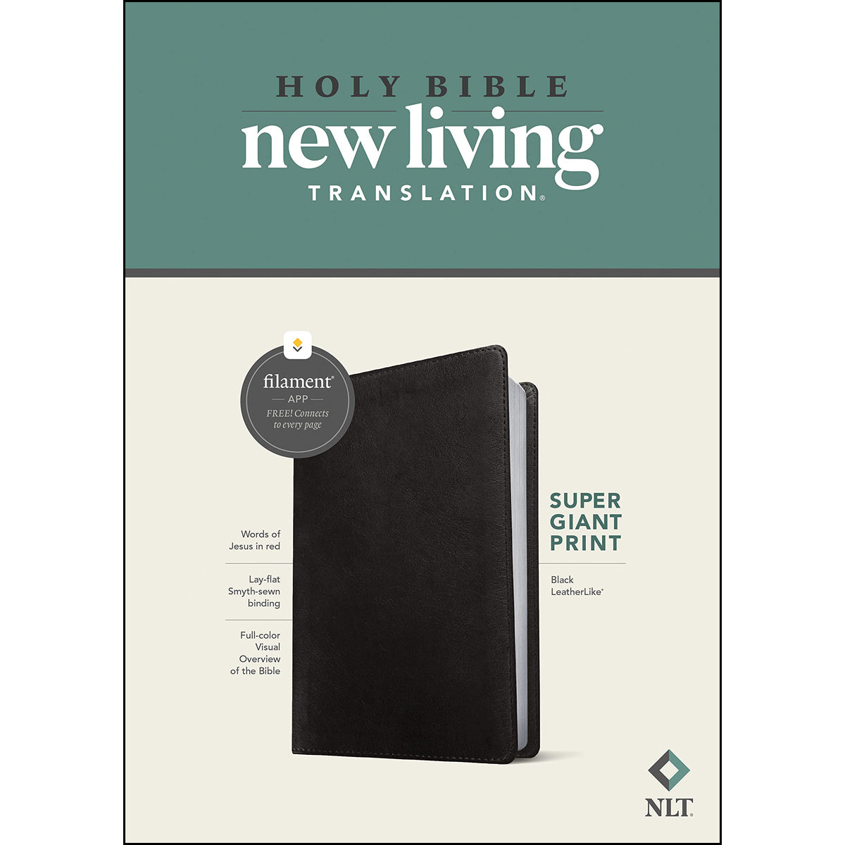 NLT Filament Bible Super Giant Print Red Letter Black (Imitation Leather)