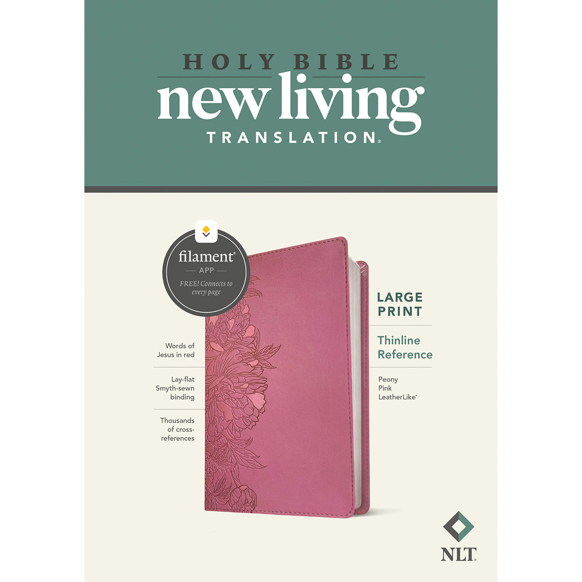 NLT Filament Thinline Reference Bible, Large Print, Red Letter, Pink (Imitation Leather)