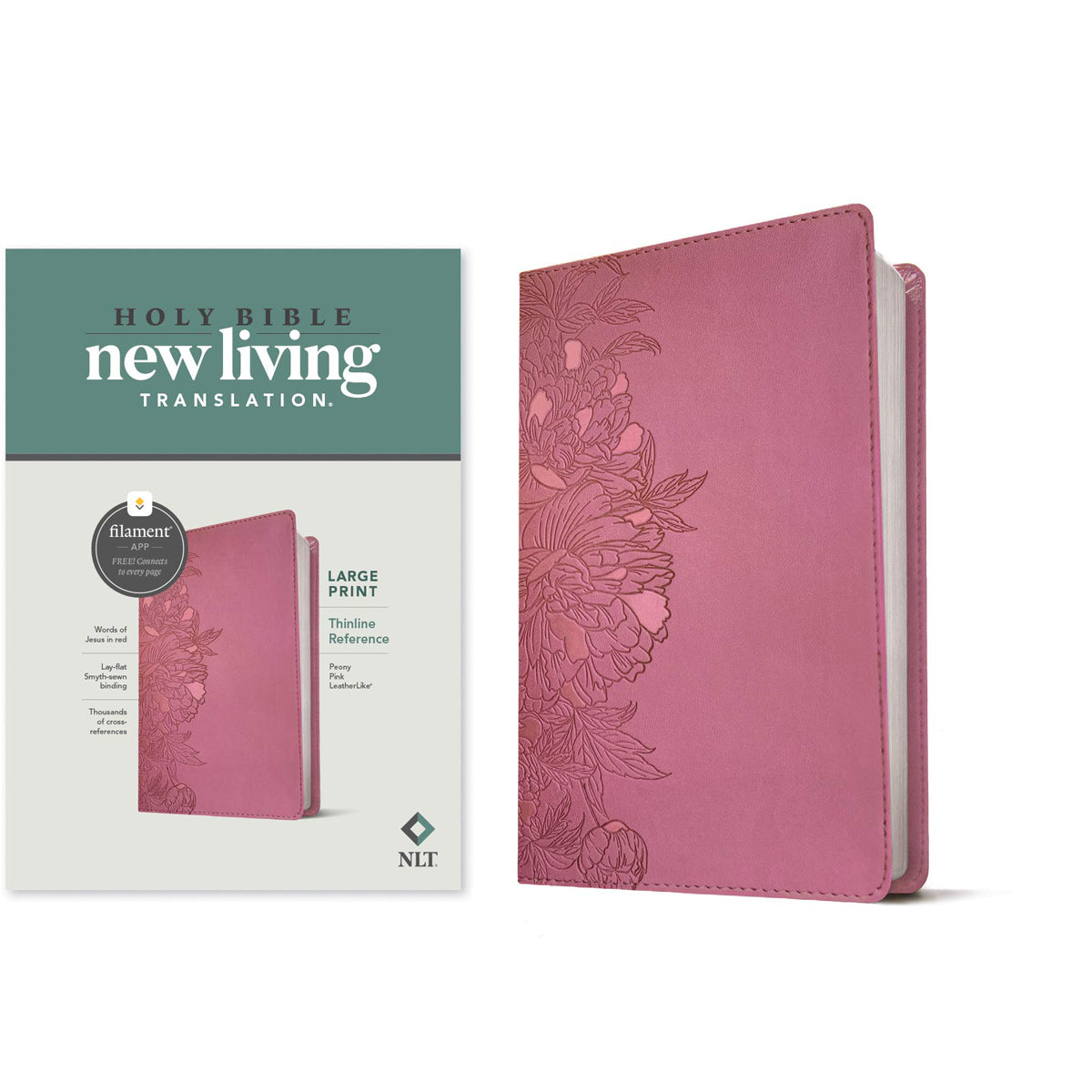 NLT Filament Thinline Reference Bible, Large Print, Red Letter, Pink (Imitation Leather)