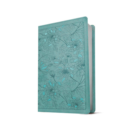 NLT Filament Thinline Reference Bible, Red Letter, Floral Teal (Imitation Leather)