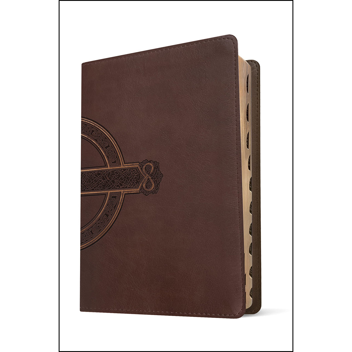 NLT Filament Compact Bible Giant Print Red Letter Indexed Mahogany Celtic Cross (Imitation Leather)